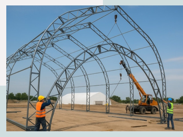 Монтаж ангаров в Сарапуле от 619 руб. - Надежно и быстро